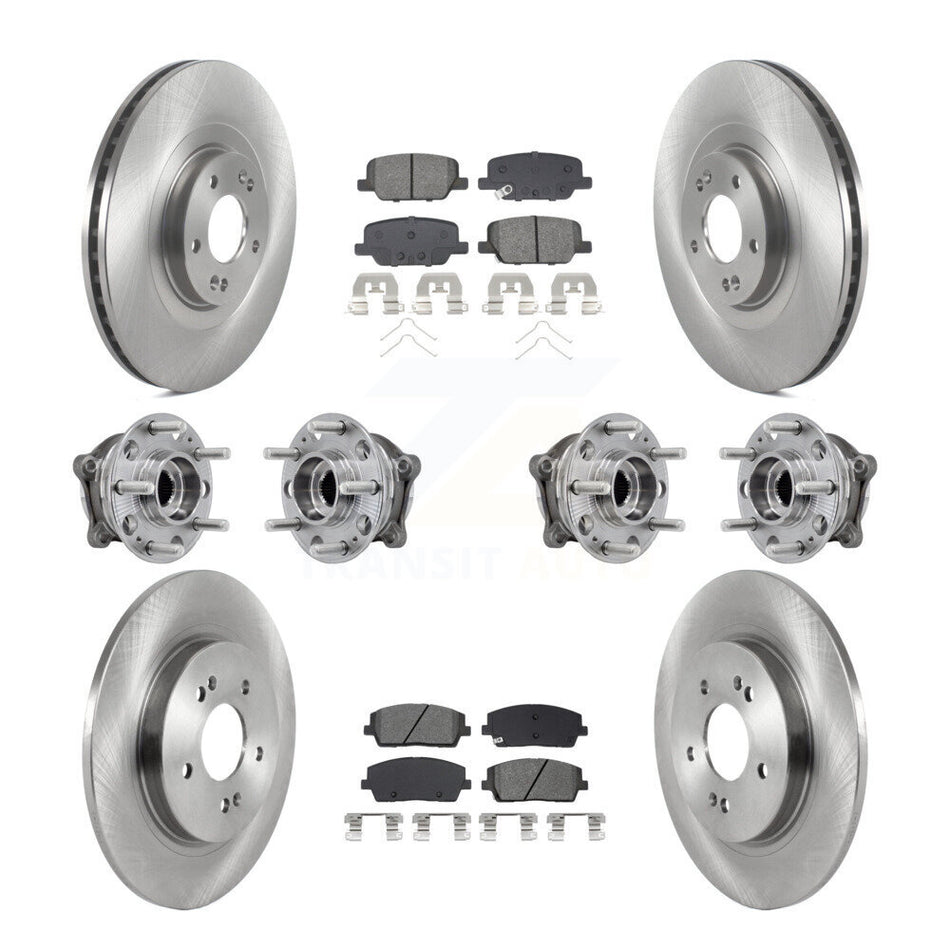Front Rear Hub Bearing Brake Rotor Pads Kit (10Pc) For Hyundai Palisade Kia Telluride AWD KBB-132557