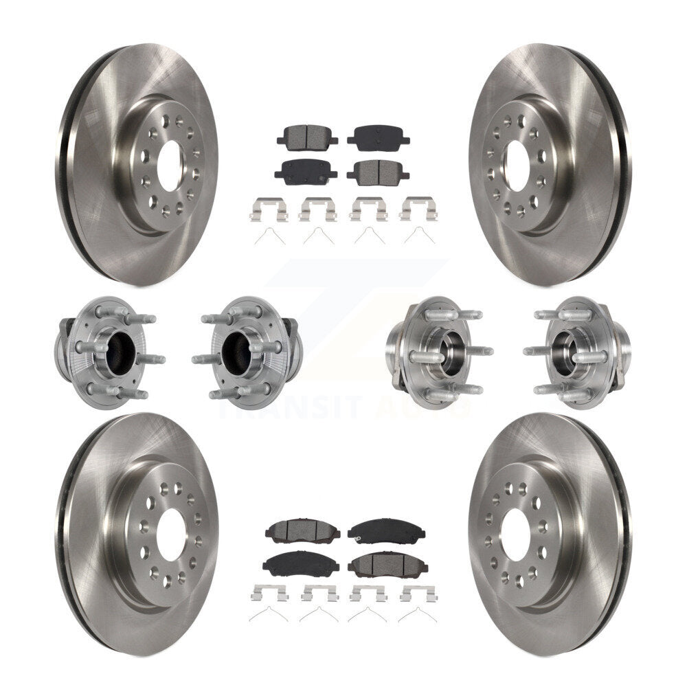 Front Rear Hub Bearing Brake Rotor Pad Kit (10Pc) For Chevrolet Traverse GMC Acadia Buick KBB-132571