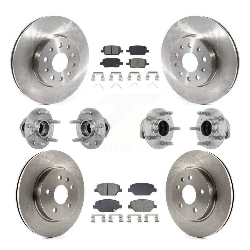 Front Rear Hub Bearing Assembly Disc Brake Rotor And Pads Kit (10Pc) For Chevrolet Camaro KBB-132572