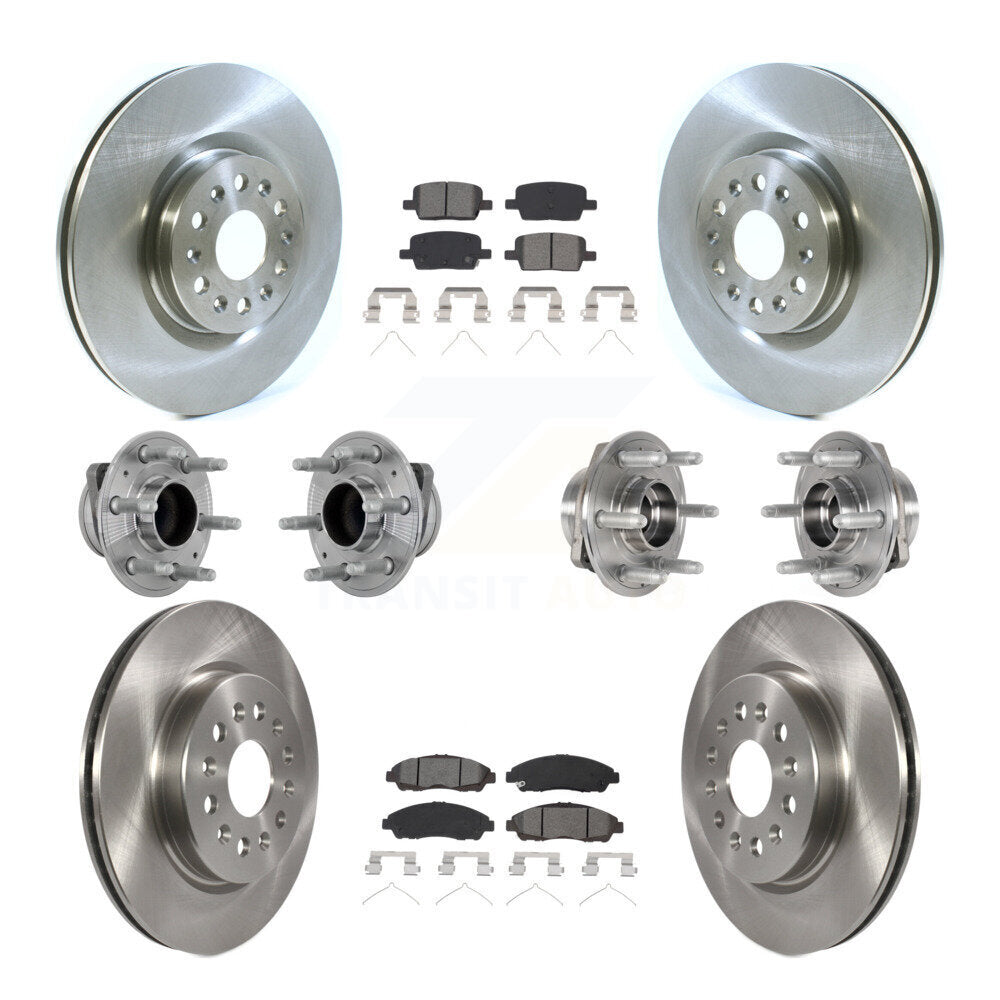 Front Rear Hub Bearing Brake Rotor Pads Kit (10Pc) For Cadillac XT5 Buick Enclave XT6 FWD KBB-132574