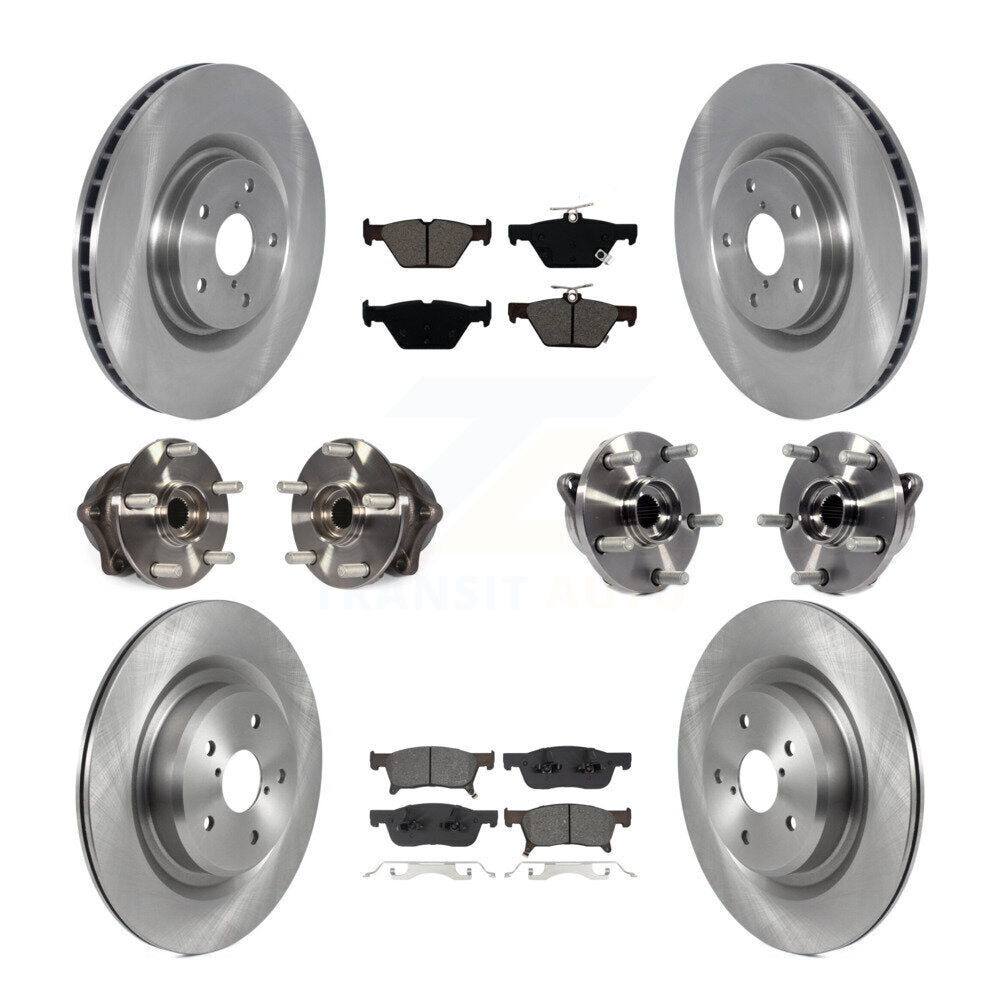 Front Rear Hub Bearings Disc Brake Rotors And Pads Kit (10Pc) For 2019-2022 Subaru Ascent KBB-132577