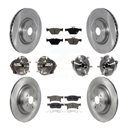 Front Rear Hub Bearings Disc Brake Rotors And Pads Kit (10Pc) For 2019-2022 Subaru Ascent KBB-132577