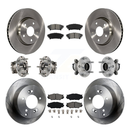 Front Rear Hub Bearing Brake Rotor Pad Kit (10Pc) For 2014-2015 Lexus IS250 Base with RWD KBB-132584