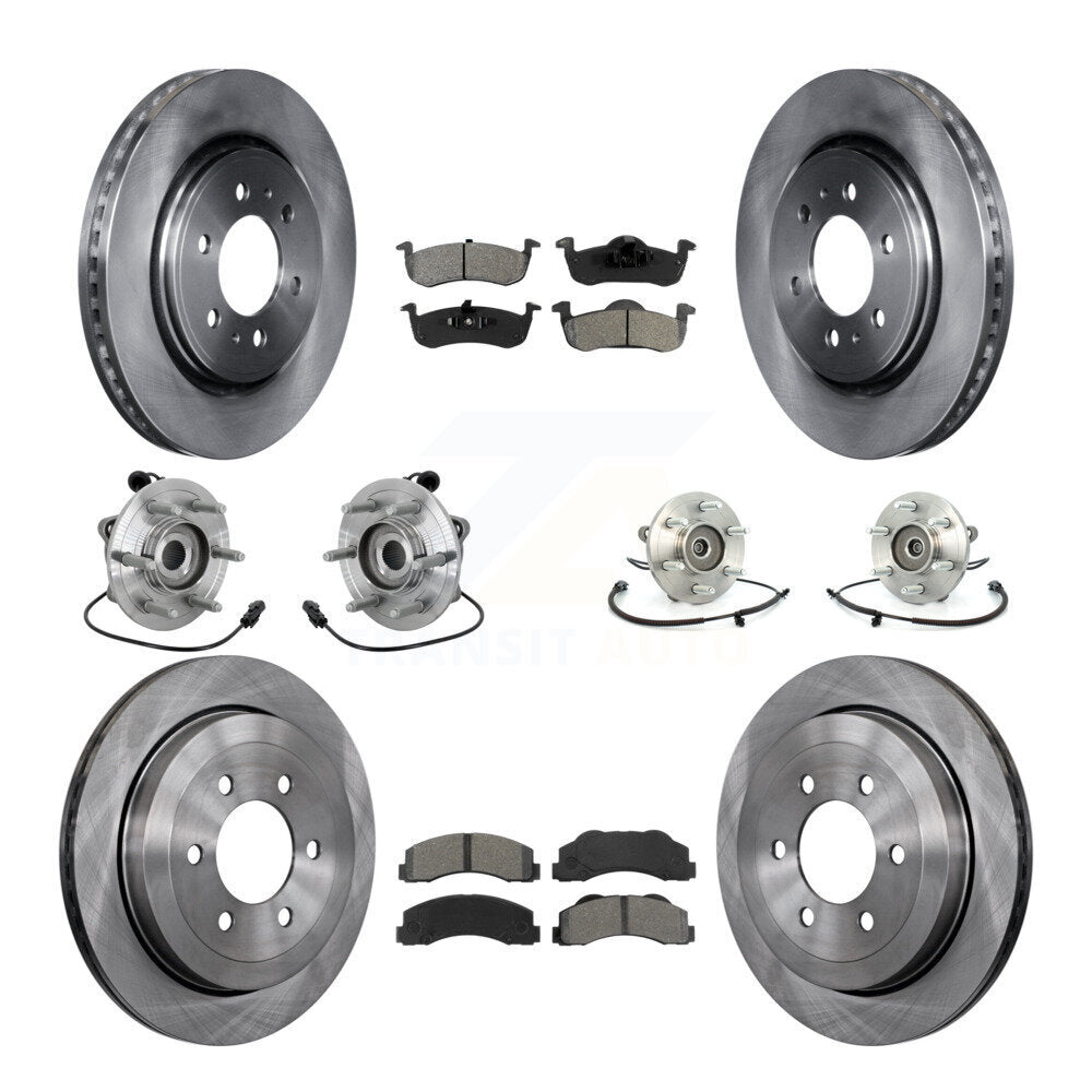 Front Rear Hub Bearing Brake Rotor & Pad Kit (10Pc) For Ford Expedition Lincoln Navigator KBB-132585