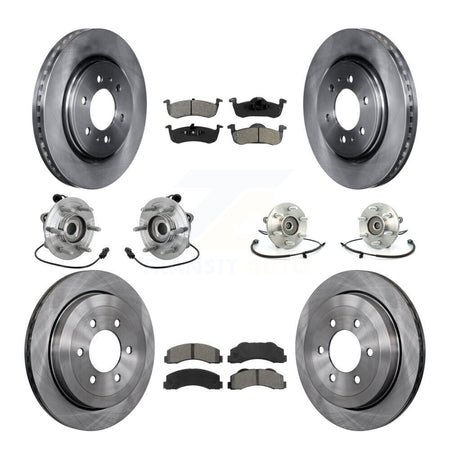 Front Rear Hub Bearing Brake Rotor & Pad Kit (10Pc) For Ford Expedition Lincoln Navigator KBB-132585