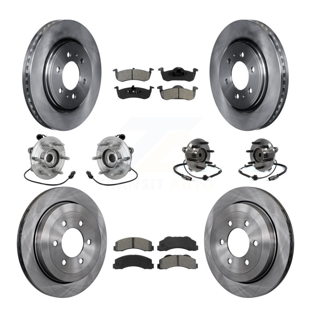 Front Rear Hub Bearing Brake Rotor & Pad Kit (10Pc) For Ford Expedition Lincoln Navigator KBB-132586