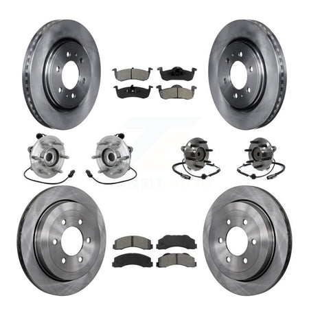 Front Rear Hub Bearing Brake Rotor & Pad Kit (10Pc) For Ford Expedition Lincoln Navigator KBB-132586