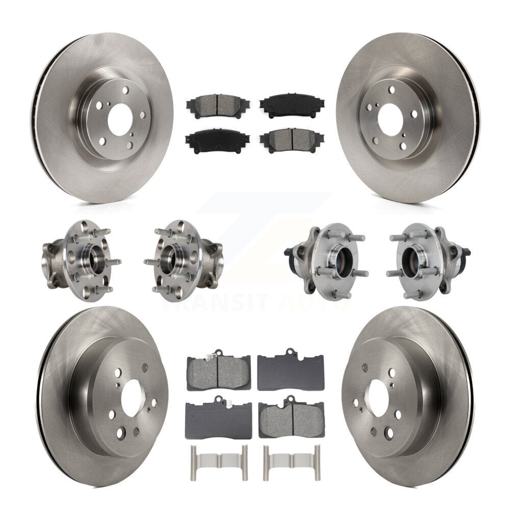 Front Rear Hub Bearing Disc Brake Rotor Pad Kit (10Pc) For Lexus GS350 RC300 GS450h GS300 KBB-132590