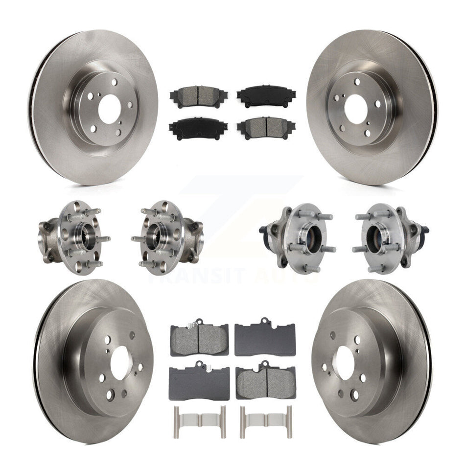 Front Rear Hub Bearing Disc Brake Rotor Pad Kit (10Pc) For Lexus GS350 RC300 GS450h GS300 KBB-132590