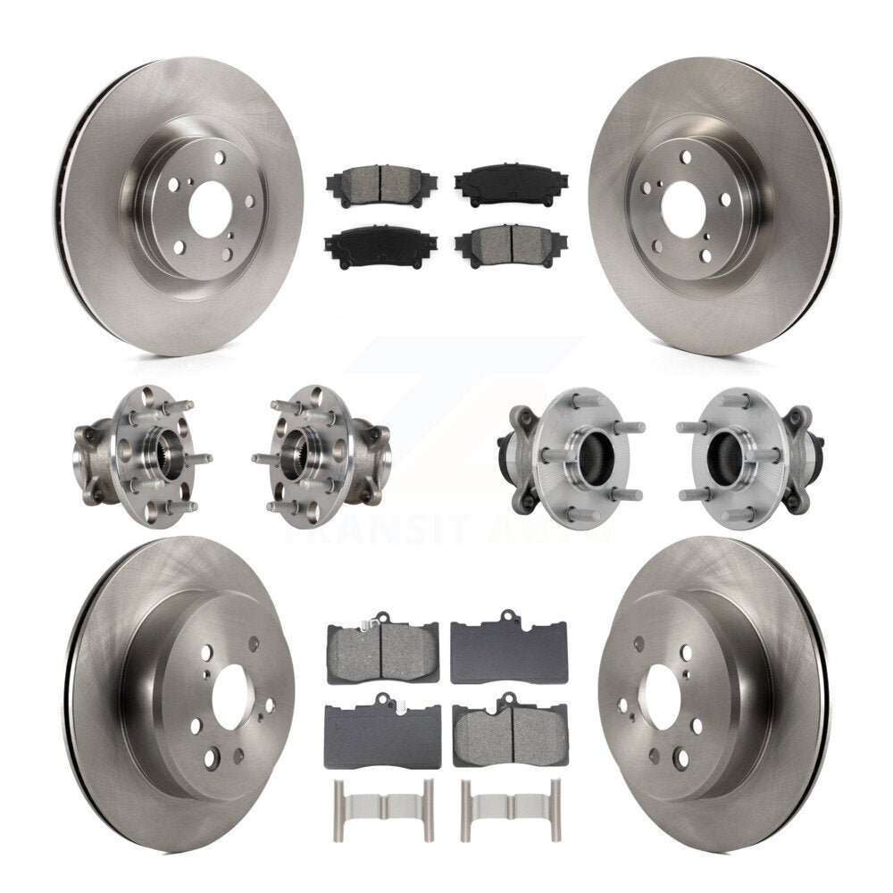 Front Rear Hub Bearing Disc Brake Rotors And Pads Kit (10Pc) For Lexus IS300 IS350 IS200t KBB-132592