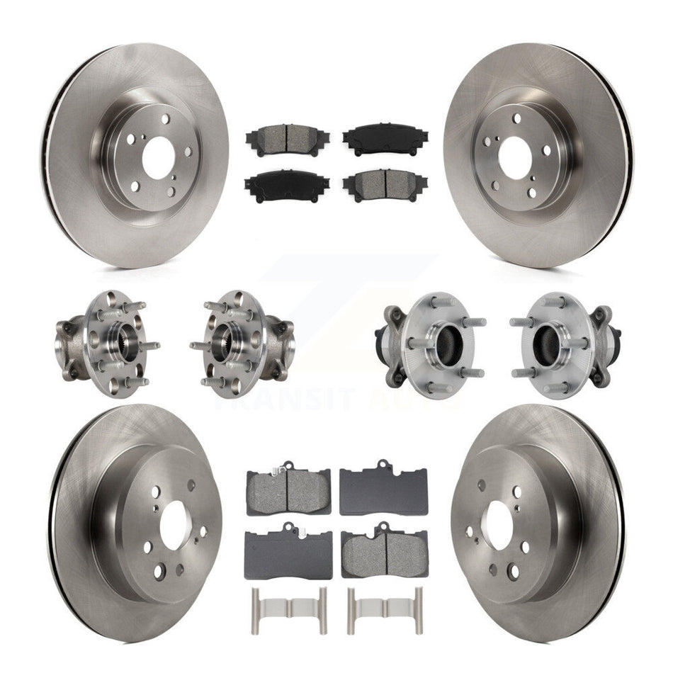 Front Rear Hub Bearing Disc Brake Rotors And Pads Kit (10Pc) For Lexus IS300 IS350 IS200t KBB-132592