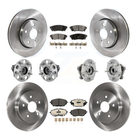 Front Rear Hub Bearings Disc Brake Rotors And Ceramic Pads Kit (10Pc) For Toyota C-HR KBB-132609