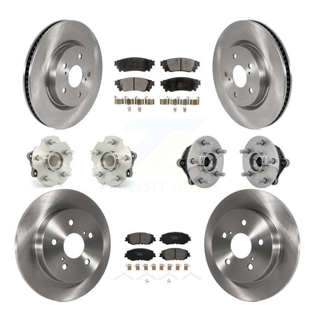 Front Rear Hub Bearing Brake Rotor And Pad Kit (10Pc) For Toyota RAV4 FWD with GAS engine KBB-132618