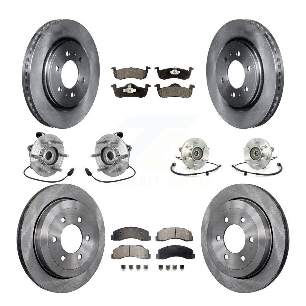 Front Rear Hub Bearing Brake Rotor & Pad Kit (10Pc) For Ford Expedition Lincoln Navigator KBB-132621