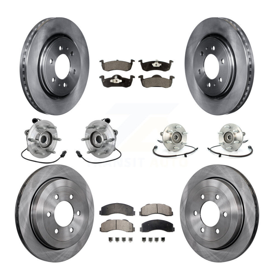 Front Rear Hub Bearing Brake Rotor & Pad Kit (10Pc) For Ford Expedition Lincoln Navigator KBB-132621