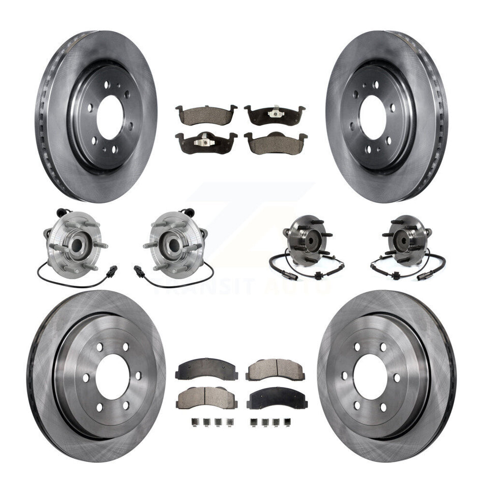 Front Rear Hub Bearing Brake Rotor & Pad Kit (10Pc) For Ford Expedition Lincoln Navigator KBB-132622