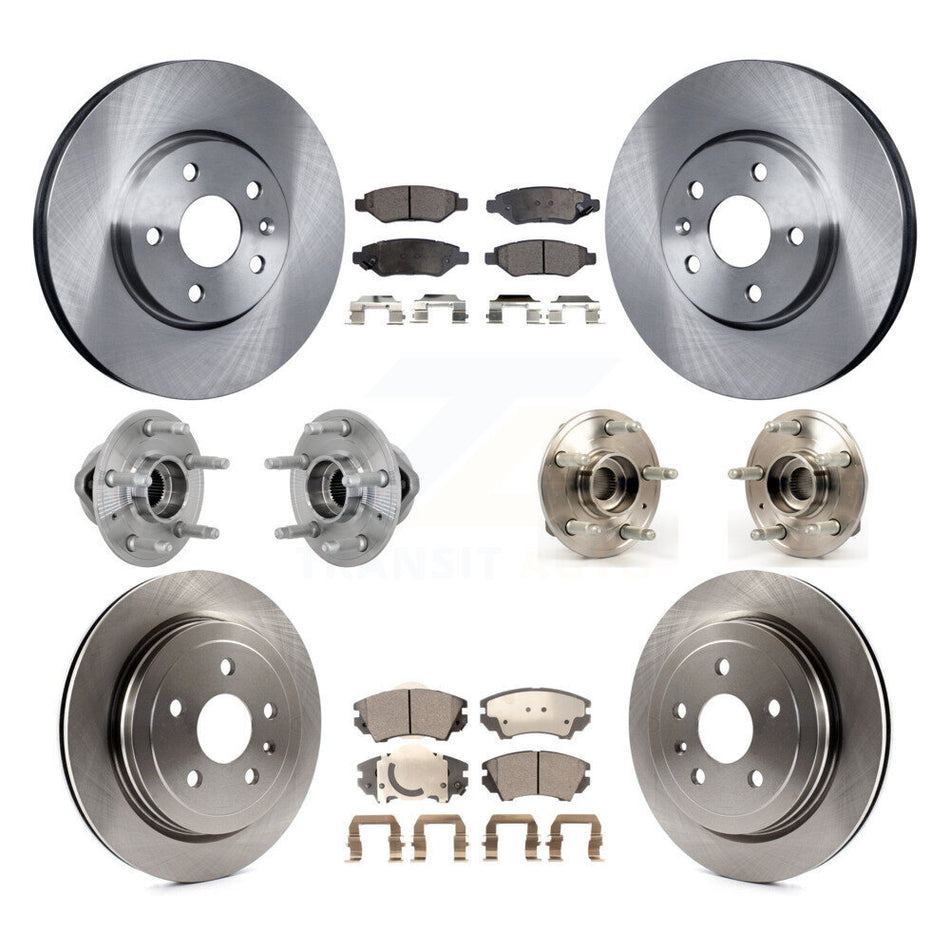 Front Rear Hub Bearing Disc Brake Rotors And Ceramic Pads Kit (10Pc) For Chevrolet Camaro KBB-132623