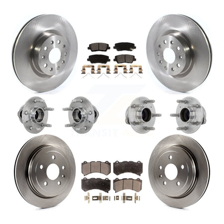 Front Rear Hub Bearings Disc Brake Rotors And Ceramic Pads Kit (10Pc) For Cadillac CTS KBB-132626