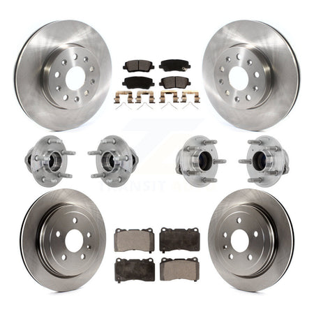 Front Rear Hub Bearings Disc Brake Rotors And Ceramic Pads Kit (10Pc) For Cadillac CTS KBB-132630