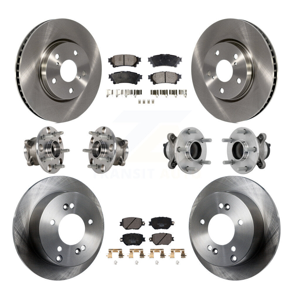 Front Rear Hub Bearing Brake Rotor Pad Kit (10Pc) For Lexus IS250 Without F Sport Package KBB-132644