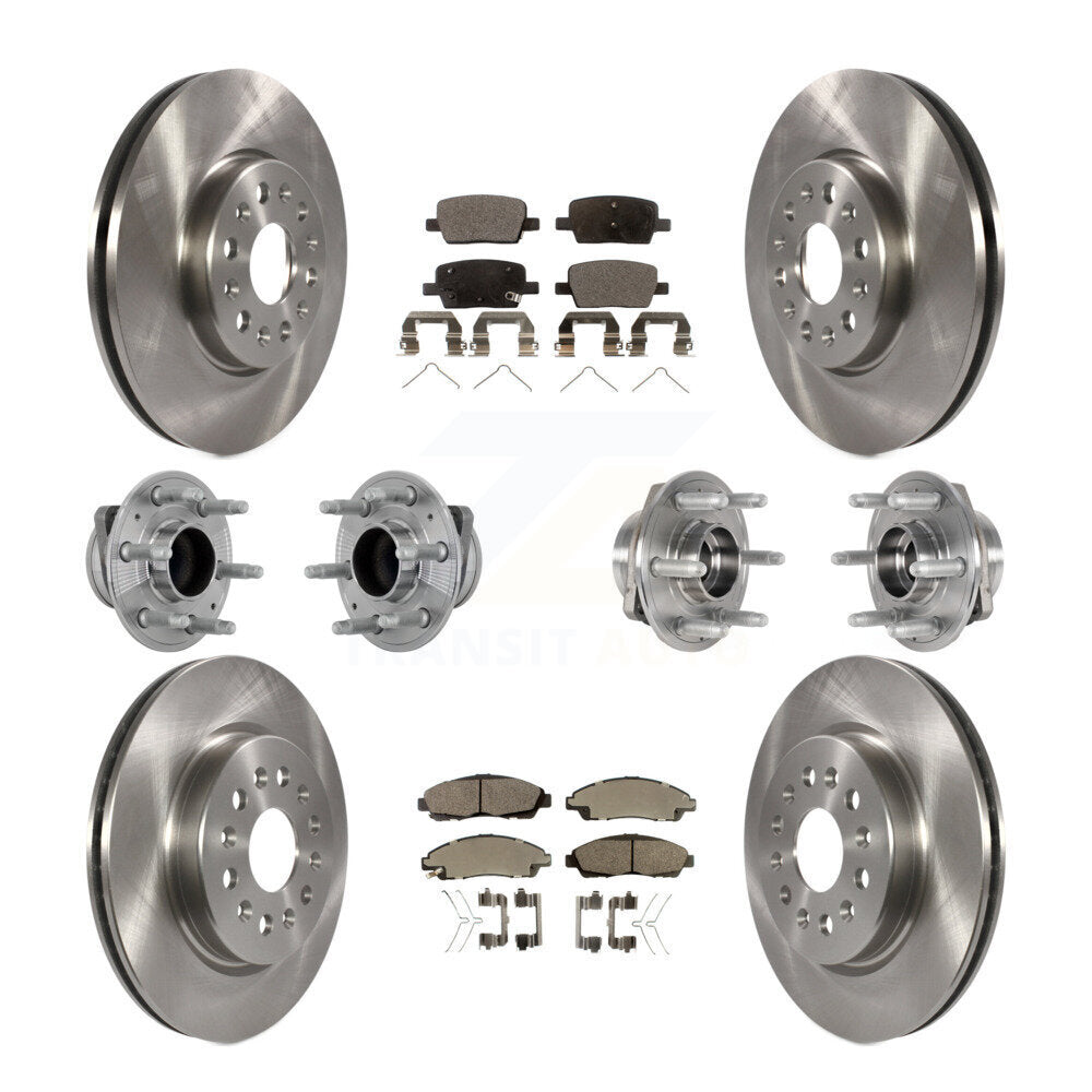 Front Rear Hub Bearing Brake Rotor Pad Kit (10Pc) For Chevrolet Traverse GMC Acadia Buick KBB-132646