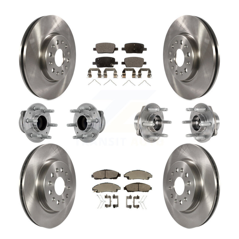 Front Rear Hub Bearing Brake Rotor Pad Kit (10Pc) For Chevrolet Traverse GMC Acadia Buick KBB-132646