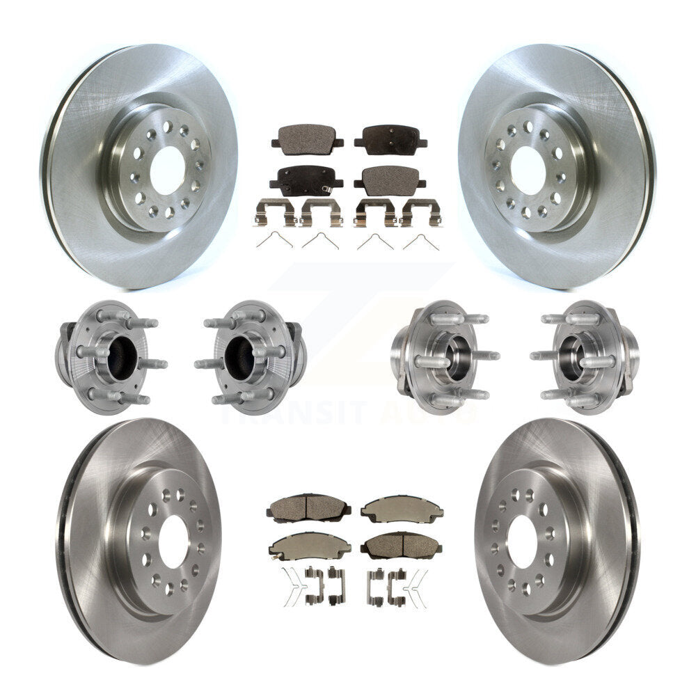 Front Rear Hub Bearing Brake Rotor Pads Kit (10Pc) For Cadillac XT5 Buick Enclave XT6 FWD KBB-132647