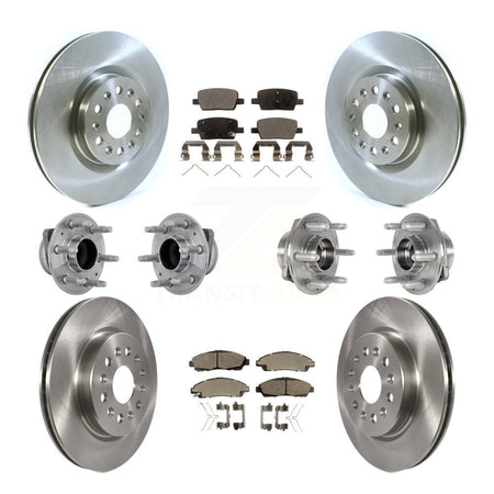 Front Rear Hub Bearing Brake Rotor Pads Kit (10Pc) For Cadillac XT5 Buick Enclave XT6 FWD KBB-132647
