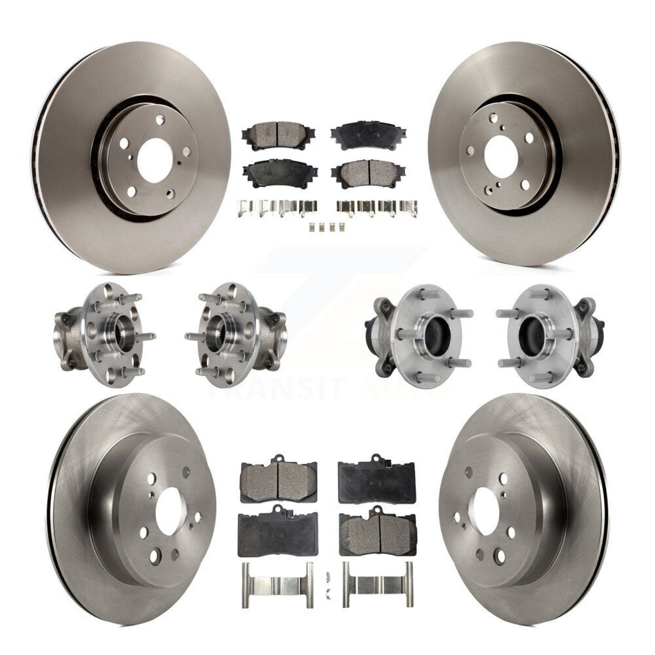 Front Rear Hub Bearing Disc Brake Rotors And Pads Kit (10Pc) For Lexus IS350 IS300 IS200t KBB-132650