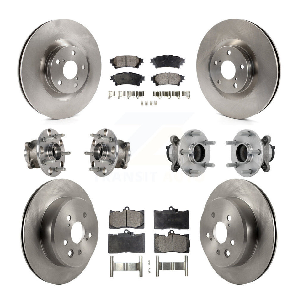 Front Rear Hub Bearing Disc Brake Rotors And Pads Kit (10Pc) For Lexus IS300 IS350 IS200t KBB-132651