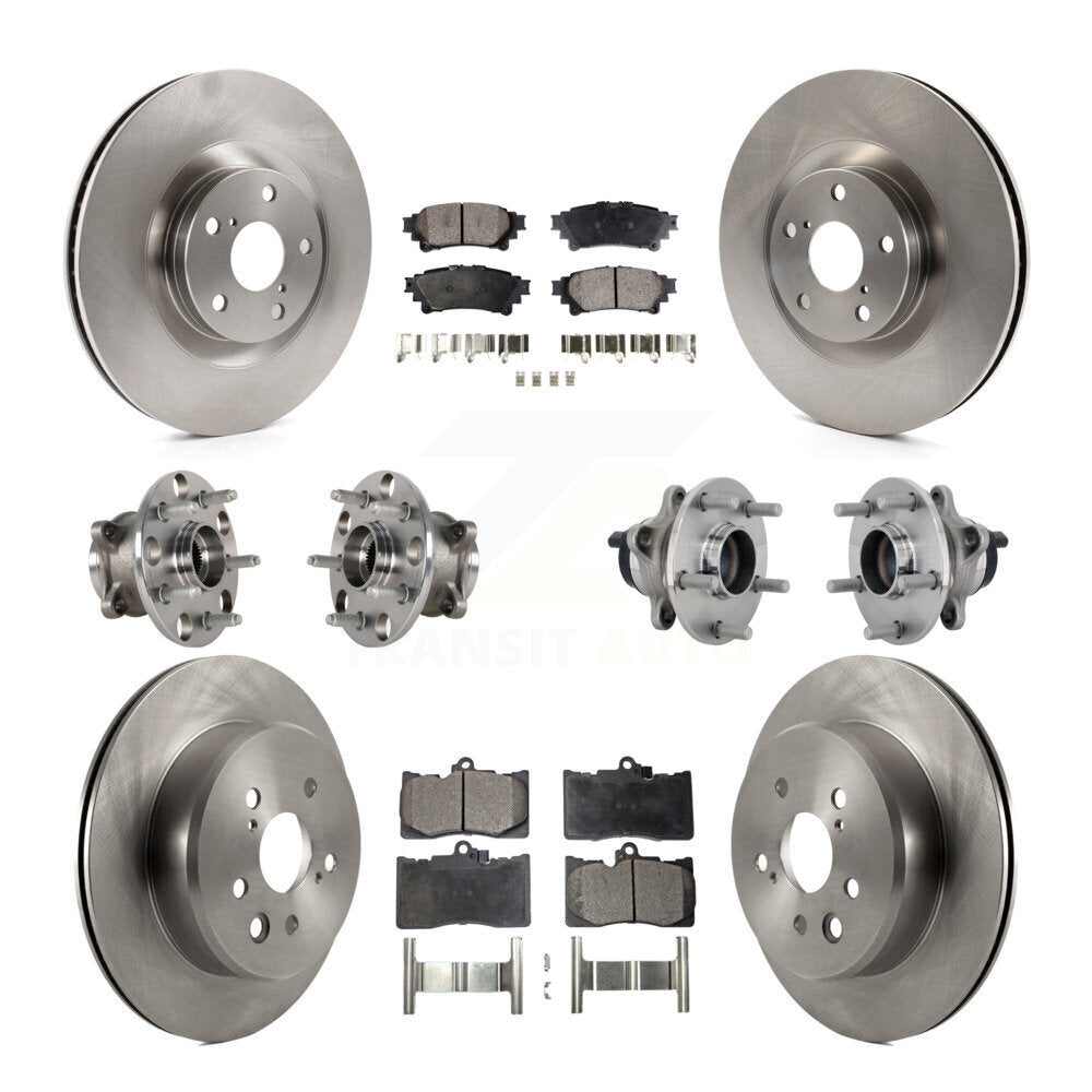 Front Rear Hub Bearing Disc Brake Rotor Pad Kit (10Pc) For Lexus GS350 RC300 GS450h GS300 KBB-132652