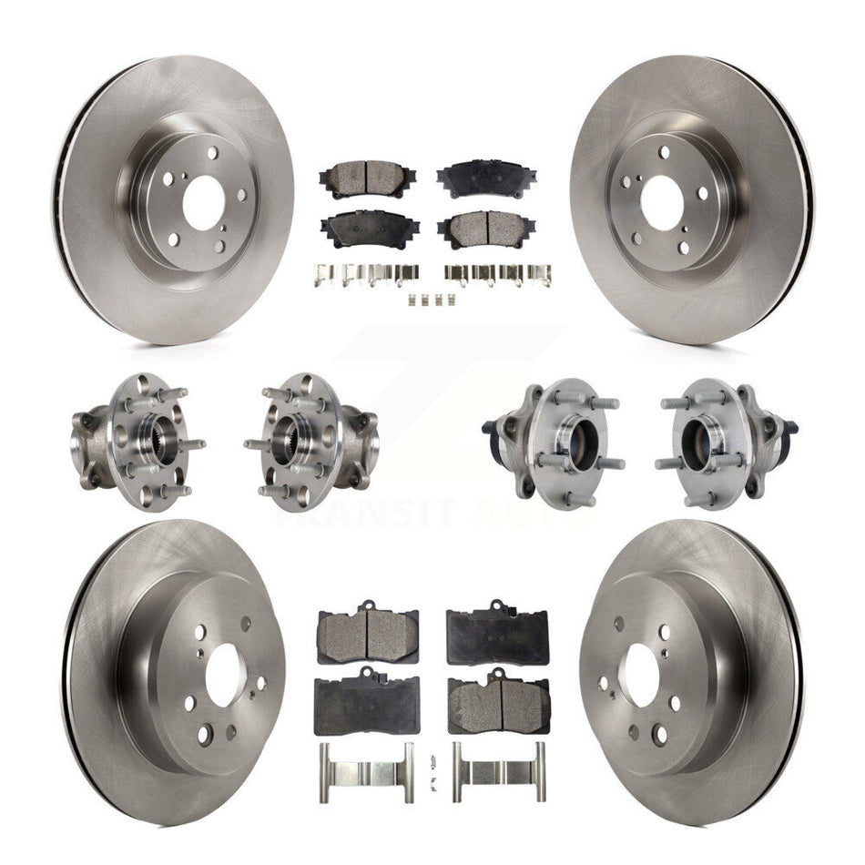 Front Rear Hub Bearing Disc Brake Rotor Pad Kit (10Pc) For Lexus GS350 RC300 GS450h GS300 KBB-132652