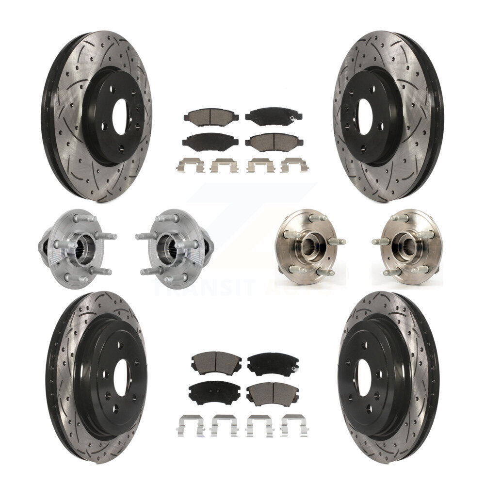 Front Rear Hub Bearings Coated Disc Brake Rotors And Pads Kit (10Pc) For Chevrolet Camaro KBB-132676
