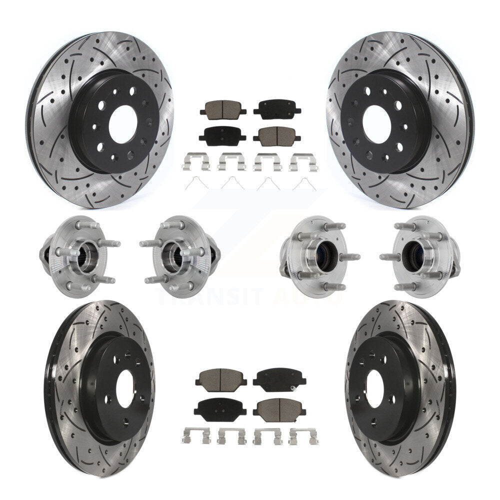 Front Rear Hub Bearings Coated Disc Brake Rotors And Pads Kit (10Pc) For Chevrolet Camaro KBB-132679