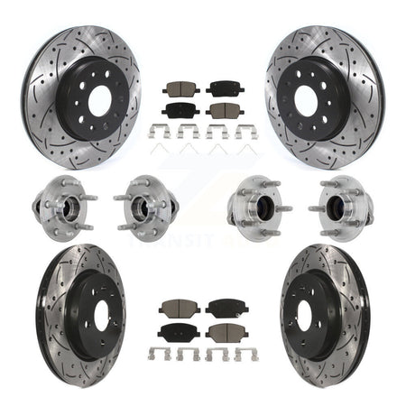 Front Rear Hub Bearings Coated Disc Brake Rotors And Pads Kit (10Pc) For Chevrolet Camaro KBB-132679