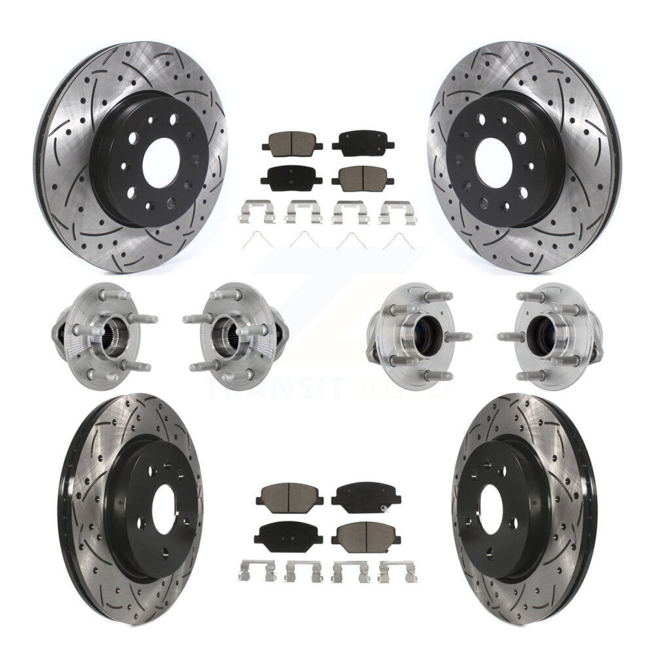Front Rear Hub Bearings Coated Disc Brake Rotors And Pads Kit (10Pc) For Chevrolet Camaro KBB-132679