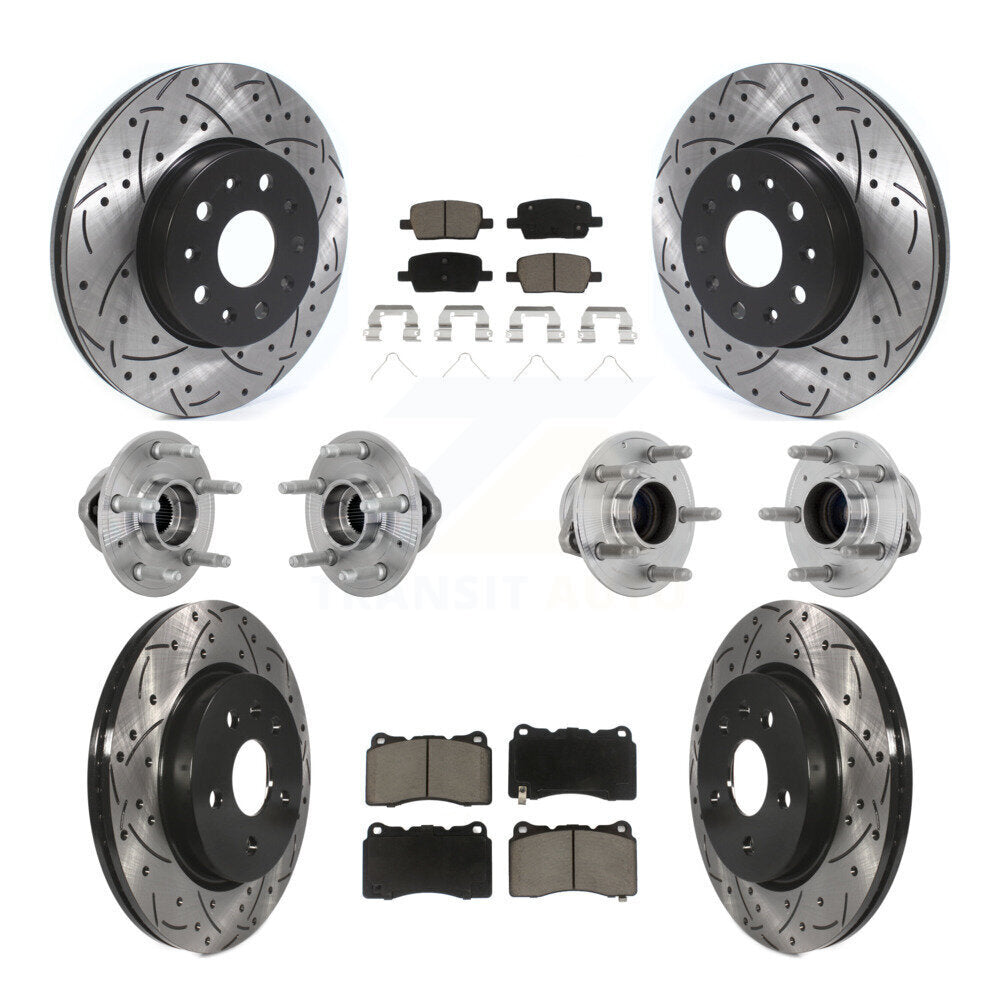 Front Rear Hub Bearing Coat Brake Rotor Pads Kit (10Pc) For Chevrolet Camaro Cadillac CT6 KBB-132680