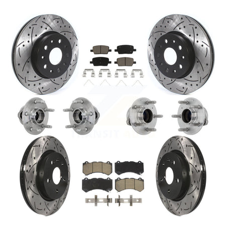 Front Rear Hub Bearing Coated Disc Brake Rotor Pads Kit (10Pc) For Chevrolet Camaro LT LS KBB-132681