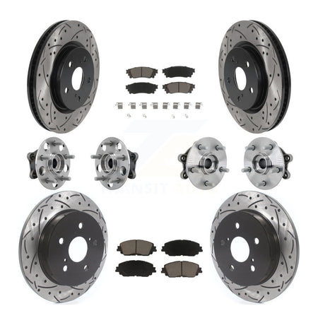 Front Rear Hub Bearing Coated Disc Brake Rotor And Ceramic Pad Kit (10Pc) For Toyota RAV4 KBB-132692