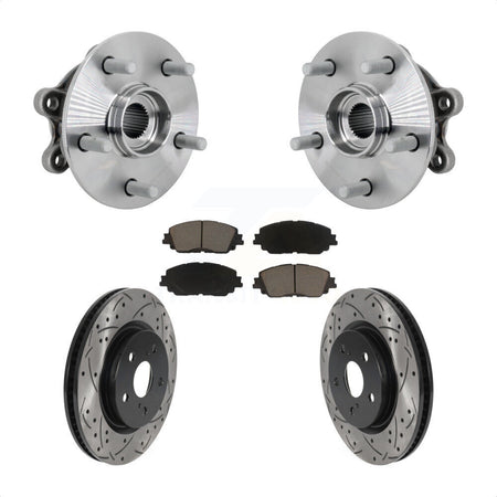 Front Hub Bearing Assembly Coated Drilled Slotted Brake Rotor And Pad Kit For Toyota RAV4 KBB-132707