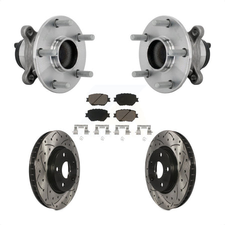 Front Hub Bearing Drill Slot Brake Rotor Pads Kit For Lexus IS250 Without F Sport Package KBB-132716