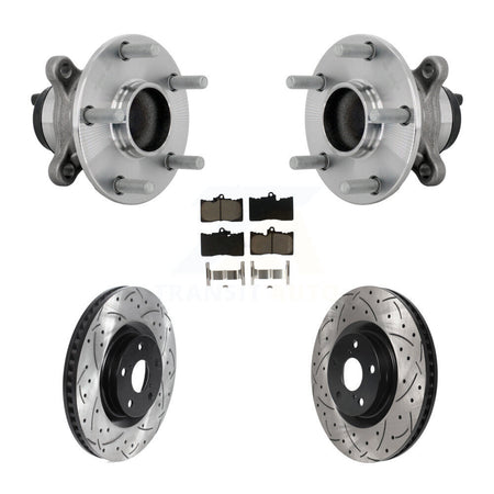 Front Hub Bearing Assembly Drilled Slot Brake Rotor Pads Kit For Lexus IS300 IS350 IS200t KBB-132719