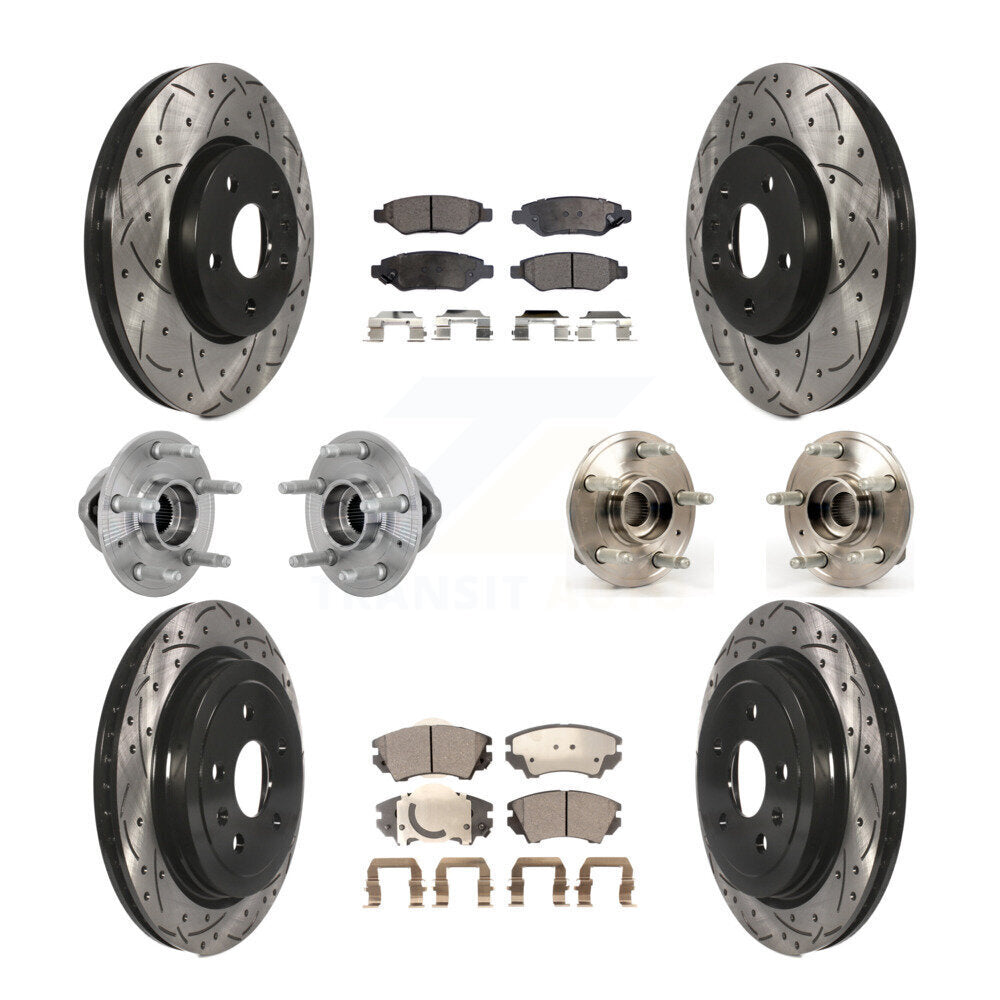 Front Rear Hub Bearings Coated Disc Brake Rotors And Pads Kit (10Pc) For Chevrolet Camaro KBB-132737