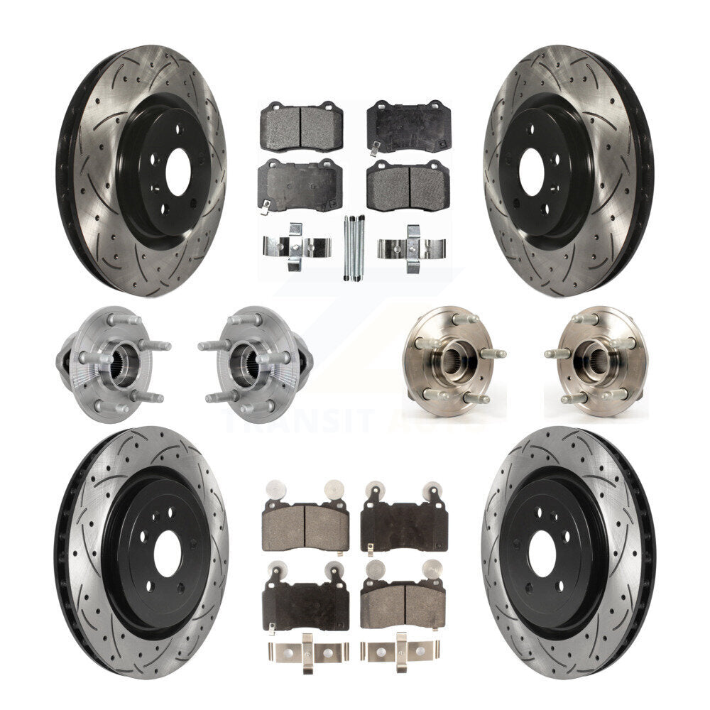 Front Rear Hub Bearings Coated Disc Brake Rotors And Pads Kit (10Pc) For Chevrolet Camaro KBB-132738