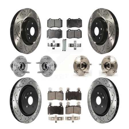 Front Rear Hub Bearings Coated Disc Brake Rotors And Pads Kit (10Pc) For Chevrolet Camaro KBB-132738