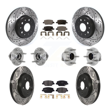 Front Rear Hub Bearings Coated Disc Brake Rotors And Pads Kit (10Pc) For Chevrolet Camaro KBB-132748