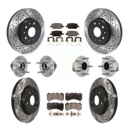 Front Rear Hub Bearing Coated Disc Brake Rotor Pads Kit (10Pc) For Chevrolet Camaro LT LS KBB-132750