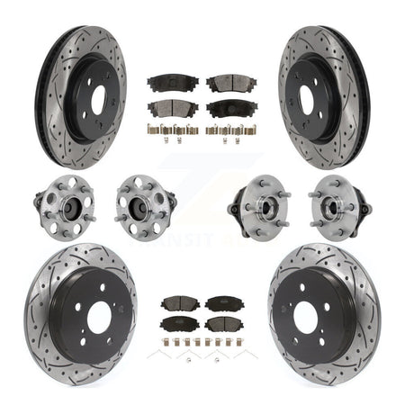 Front Rear Hub Bearings Coated Disc Brake Rotors And Pads Kit (10Pc) For Toyota RAV4 KBB-132756