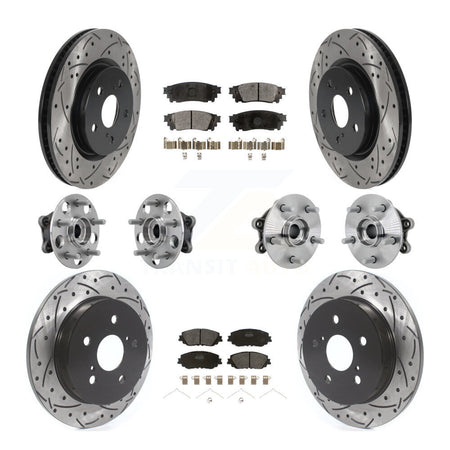 Front Rear Hub Bearings Coated Disc Brake Rotors And Pads Kit (10Pc) For Toyota RAV4 KBB-132758
