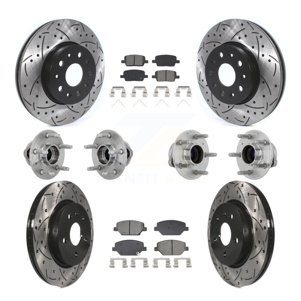 Front Rear Hub Bearings Coated Disc Brake Rotors And Pads Kit (10Pc) For Chevrolet Camaro KBB-132805